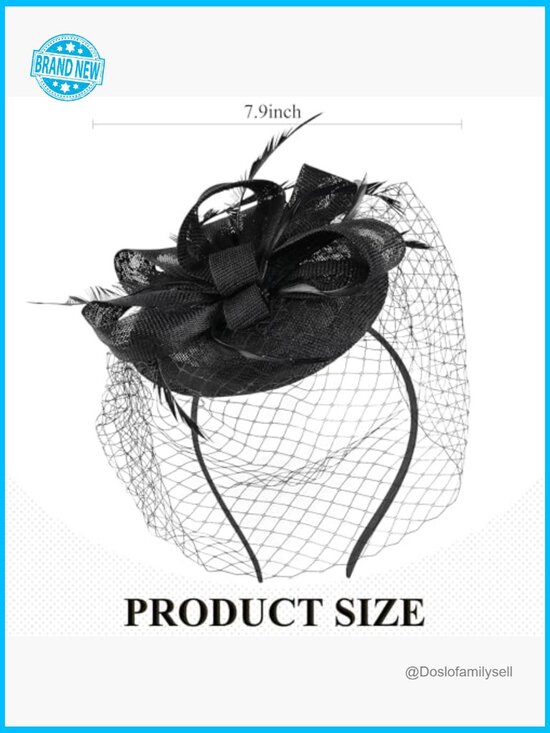 Vintage Derby Fascinator Hat with Hair Clip Retro Elegant Tea Party Headwear main image 6